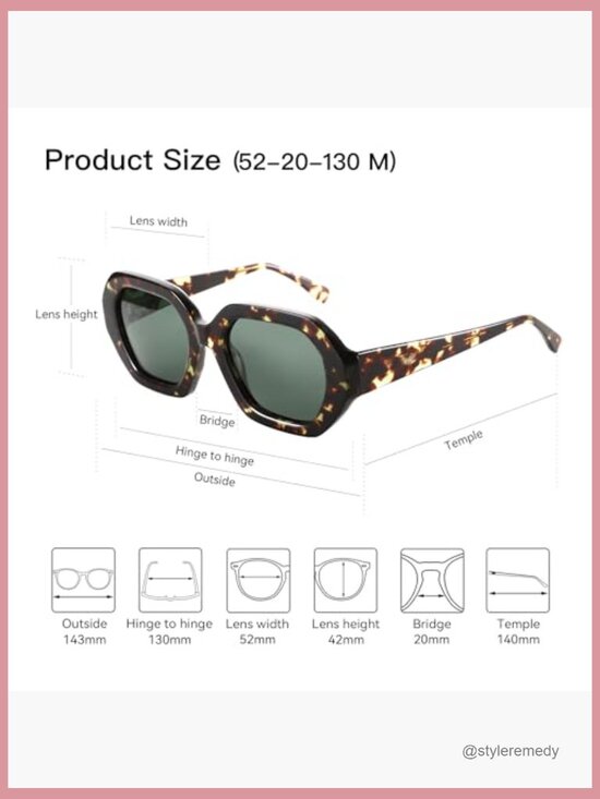 Polarized Hexagon Sunglasses with UV400 Protection, Lightweight Acetate main image 6